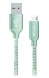 ColorWay USB - microUSB kabel 1m 2.1A, mint zelená