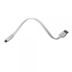 ColorWay USB - microUSB kabel 25cm, plochý, bílá