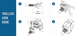 Conexpro beznástrojový keystone UTP, CAT6A, bílý