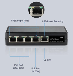 Conexpro GNT-6FP51G6, Venkovní PoE switch, 5x LAN, 4x PoE