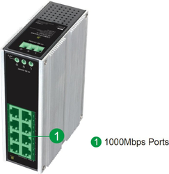 Conexpro GNT-IG1008GL-AC, Průmyslový switch na DIN lištu, 8x LAN