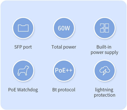 Conexpro GNT-P1006GA, PoE switch, 5x LAN, 4x PoE, 1x SFP