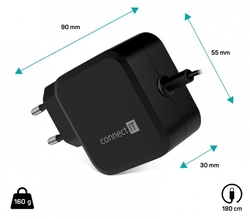 CONNECT IT C-Power Mini univerzální notebookový adaptér USB-C, PD 67W