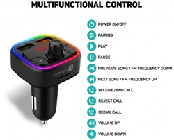 Connect IT CarRGB Bluetooth transmitter, 2xUSB+MicroSD, černý