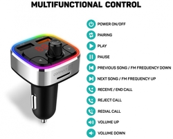 Connect IT CarRGB Bluetooth transmitter, 2xUSB+MicroSD, stříbrný