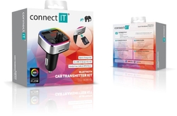 Connect IT CarRGB Bluetooth transmitter, 2xUSB+MicroSD, stříbrný