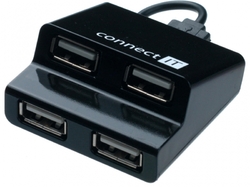 Connect IT CI-108 USB 2.0 HUB se 4 porty, Step černý