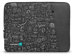 CONNECT IT Doodle pouzdro pro notebook 13.3", ČERNÉ