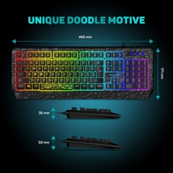 CONNECT IT DOODLE RGB herní klávesnice (CZ+SK verze)