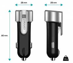 Connect IT Emergency Car Charger záchranářská nabíječka do auta, stříbrná