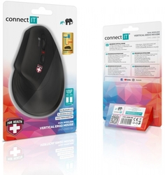 Connect IT For Health Verti TriMode, ergonomická vertikální myš, bezdrátová