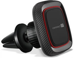 Connect IT InCarz 4Strong360 CARBON univerzální magnetický držák do auta, 4 magnety, červený 