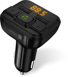 CONNECT IT InCarz Bezdrátový FM transmitter, 2xUSB+Micro SD Card, ČERNÝ