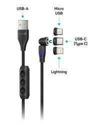 CONNECT IT Magnetic PowerLink 3in1 kabel (USB-C/Lightning/MicroUSB), 2m