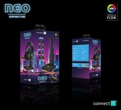 CONNECT IT NEO Stand-It RGB stojánek na sluchátka + USB hub