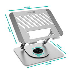 CONNECT IT Rotary otočný stojánek na notebook, stříbrná