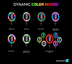 CONNECT IT Streaming Box Selfie10Ring kruhové 10" RGB LED světlo