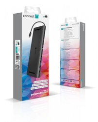 CONNECT IT USB-C dokovací stanice, 11v1 (2xHDMI), externí, antracitový