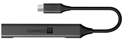 Connect IT USB-C hub, (1xUSB-A 3.0, 3xUSB-A 2.0), externí, antracitový