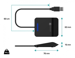 CONNECT IT USB čtečka eObčanek a čipových karet, černá