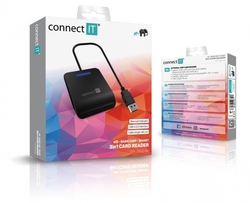 CONNECT IT USB čtečka eObčanek a čipových karet, černá