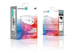 CONNECT IT Wanderer2 GaN nabíjecí adaptér 1×USB-C + 1xUSB-A, 33W PD, bílá