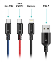 Connect IT Wirez 3in1 USB-C & microUSB & Lightning, 1.2m