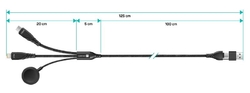 CONNECT IT Wirez 6in1 1x USB-C 1x Lightning 1x Watch charger 1,25 m ČERNÝ