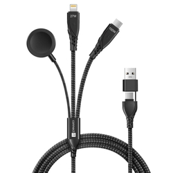 CONNECT IT Wirez 6in1 1x USB-C 1x Lightning 1x Watch charger 1,25 m ČERNÝ