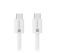 CONNECT IT Wirez USB-C -> USB-C, 60 W, 1 m, bílá