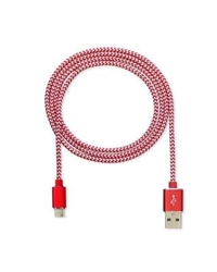 CUBE1 nylon datový kabel USB > microUSB, 2m, Red