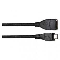 Datový OTG kabel USB-A 2.0 / microUSB 2.0 s funkcí redukce, 15cm, černý