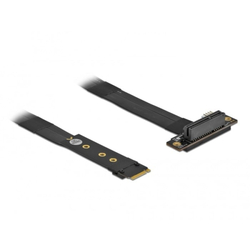 Delock Adaptér M.2 klíč M na PCIe x4 NVMe, pravoúhlý, s kabelem délky 20 cm