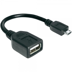 Delock Adapter USB microUSB samec > USB 2.0 samice OTG 18cm flexibilní husí krk (83293)