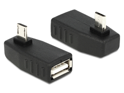 Delock Adapter USB microUSB samec > USB 2.0 samice, OTG, pravoúhlý 90° (65474)