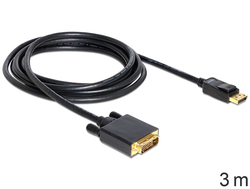 Delock kabel DisplayPort (samec) na DVI 24+1 (samec), 3m (82592)