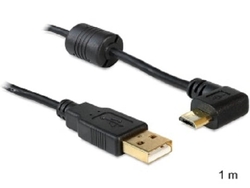 Delock kabel USB 2.0 A samec >  microUSB samec, pravoúhlý 90°, 1m (8314