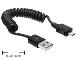 Delock kabel USB 2.0 samec > USB microUSB samec, kroucený kabel