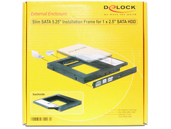 Delock Slim SATA 5,25 instalační rámeček pro 1 x 2,5" SATA HDD/SSD (61993)