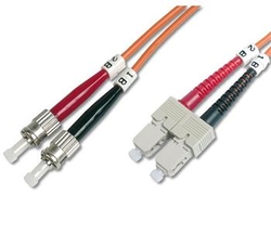 DIGITUS Fiber Optic Patch Cord, ST to SCMultimode 50/125 µ, Duplex Length 1m