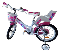 Dino bikes 166 RSN FAIRY Bílá, růžový potisk 16"