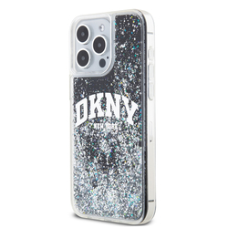 DKNY Liquid Glitter Arch Logo Zadní Kryt pro iPhone 14 Pro Max Black