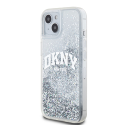 DKNY Liquid Glitter Arch Logo Zadní Kryt pro iPhone 14 Transparent