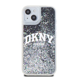 DKNY Liquid Glitter Arch Logo Zadní Kryt pro iPhone 15 Black