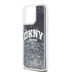 DKNY Liquid Glitter Arch Logo Zadní Kryt pro iPhone 15 Pro Max Black