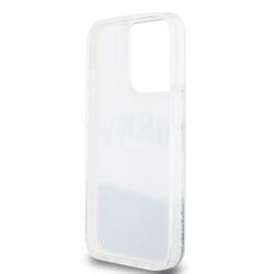 DKNY Liquid Glitter Arch Logo Zadní Kryt pro iPhone 15 Pro Transparent