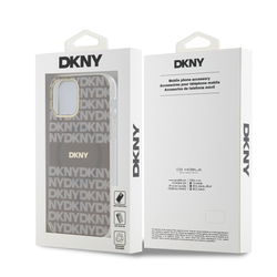 DKNY PC/TPU Repeat Pattern Tonal Stripe Magsafe Zadní Kryt pro iPhone 12/12 Pro Beige