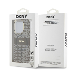 DKNY PC/TPU Repeat Pattern Tonal Stripe Magsafe Zadní Kryt pro iPhone 14 Pro Beige