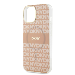 DKNY PC/TPU Repeat Pattern Tonal Stripe Magsafe Zadní Kryt pro iPhone 15 Pink