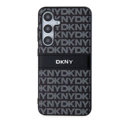 DKNY PC/TPU Repeat Pattern Tonal Stripe Zadní Kryt pro Samsung S24 Black